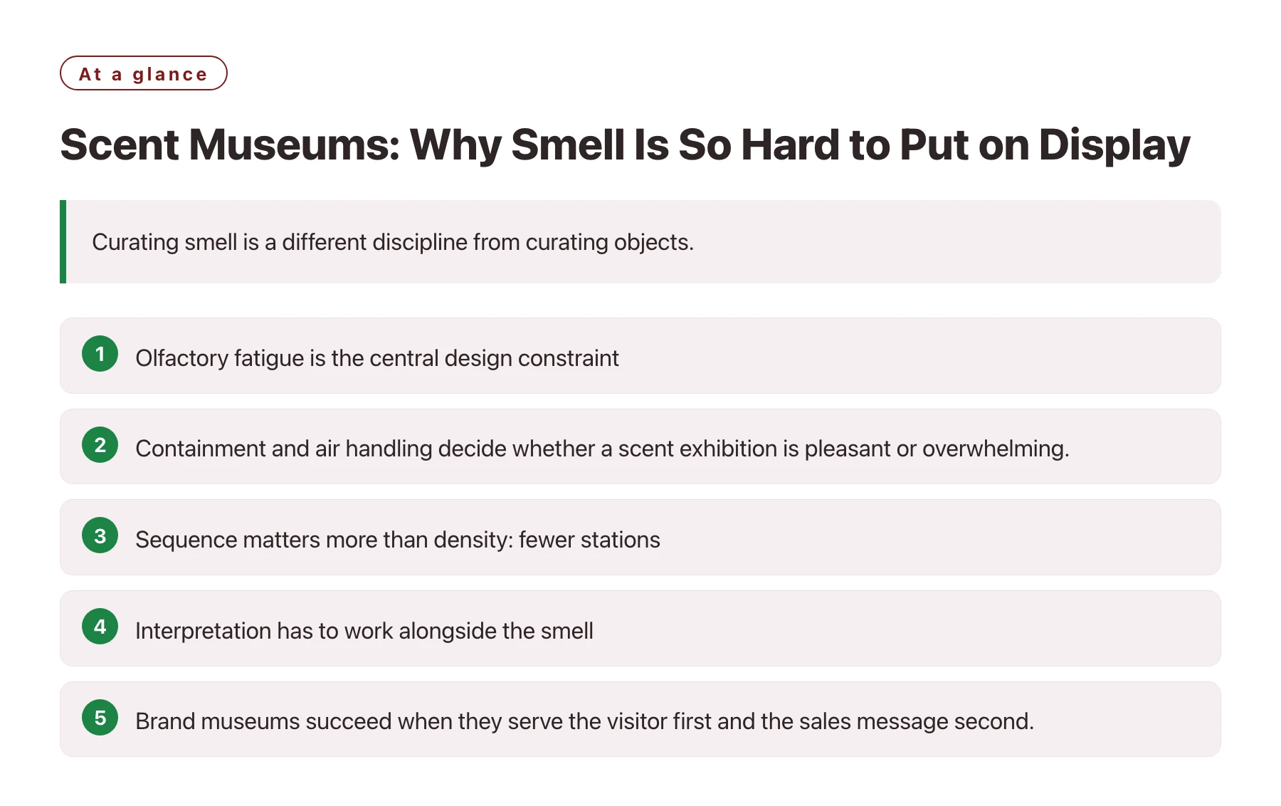 Scent Museums: Why Smell Is So Hard to Put on Display——全文要点速览